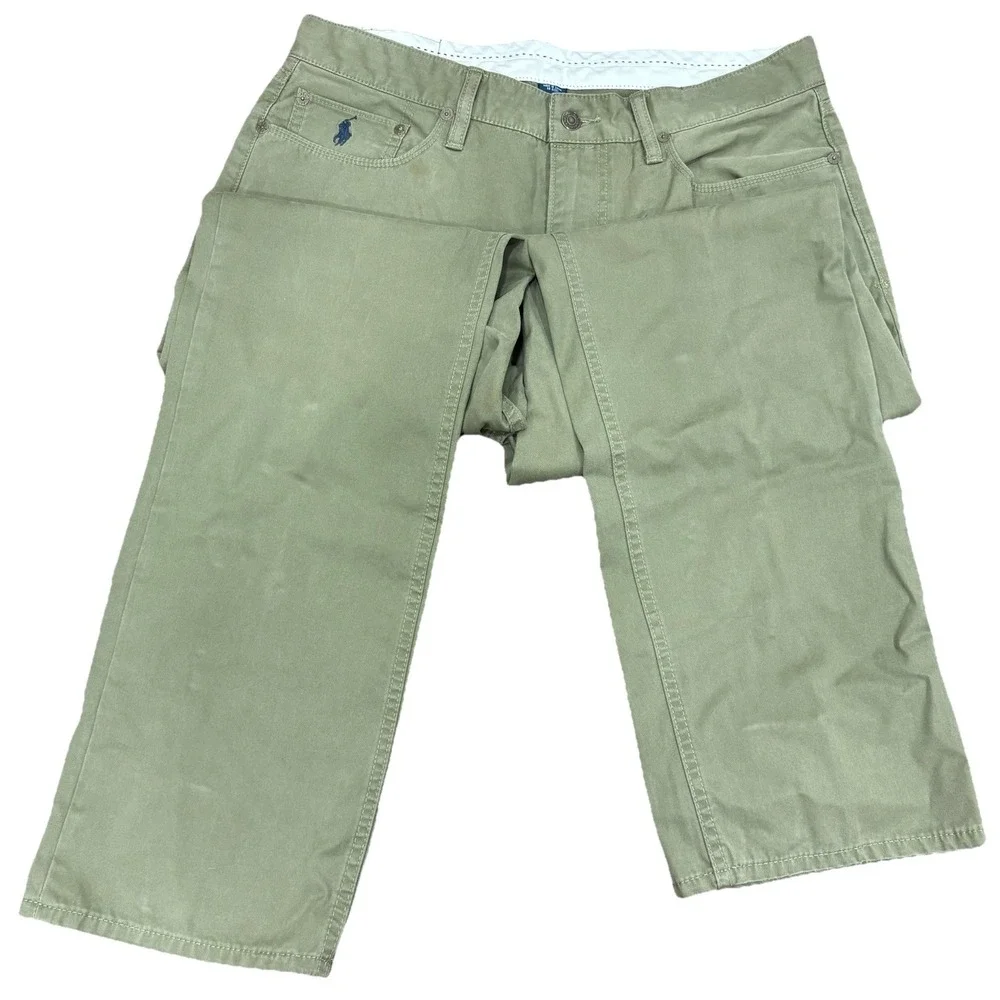 Polo Ralph Lauren Olive Green Pants Mens 34x30 Polo Player Logo Cotton‎